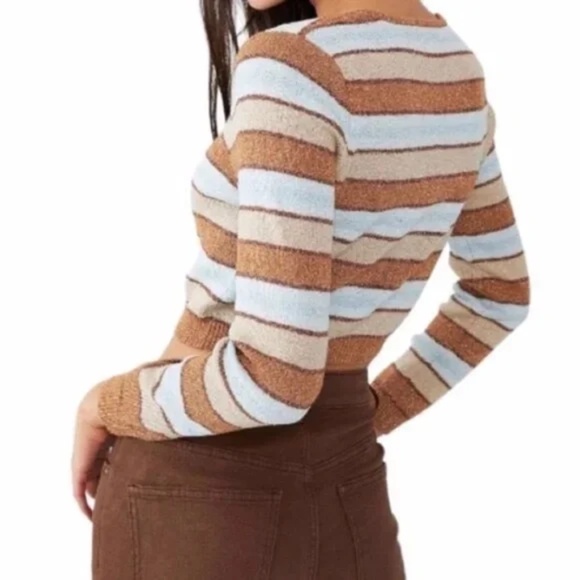 Cotton On Women's Cropped Set Up Stripe Cardigan Sweater - Picture 2 of 9